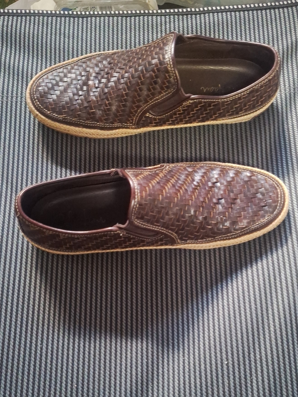 Cole Haan Nike Air Loafers Woven Leather Espadrille Slip-On Brown 11 - Picture 4 of 9